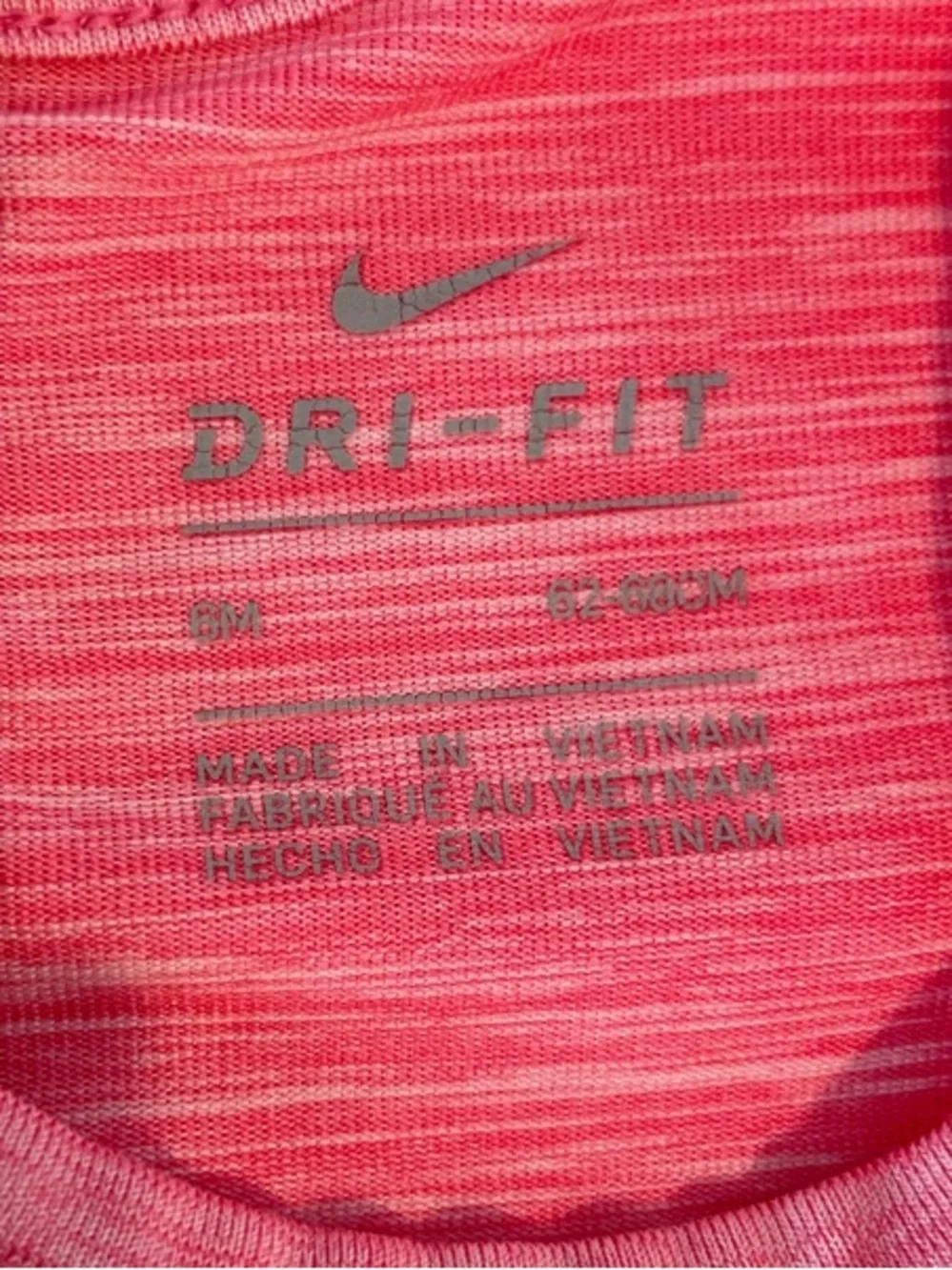 NIKE • Pink Baby' Dri-FIT Long Sleeve Athletic Top with Branded Hem • 6M